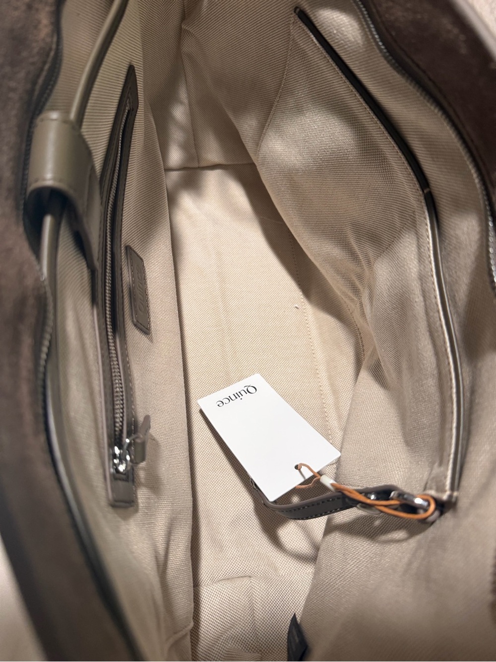 Quince Taupe Suede Tote Bag - Picture 8 of 11